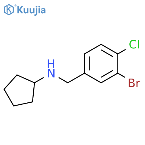 N-(3-bromo-4-chlorophenyl)methylcyclopentanamine structure
