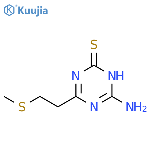 1,3,5-Triazine-2(1H)-thione, 6-amino-4-[2-(methylthio)ethyl]- structure