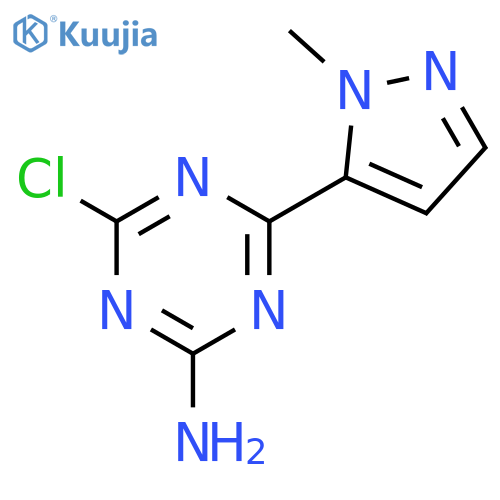 1,3,5-Triazin-2-amine, 4-chloro-6-(1-methyl-1H-pyrazol-5-yl)- structure