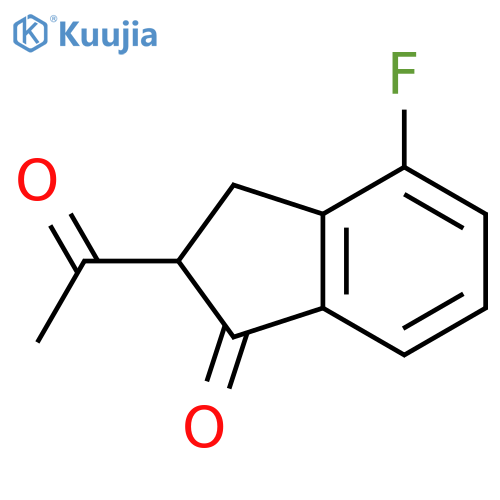 2-acetyl-4-fluoro-2,3-dihydro-1H-inden-1-one structure