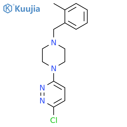 Pyridazine, 3-chloro-6-[4-[(2-methylphenyl)methyl]-1-piperazinyl]- structure