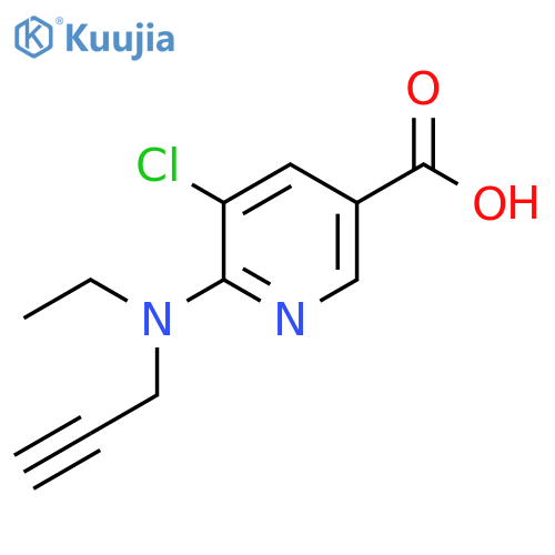 5-chloro-6-ethyl(prop-2-yn-1-yl)aminopyridine-3-carboxylic acid structure