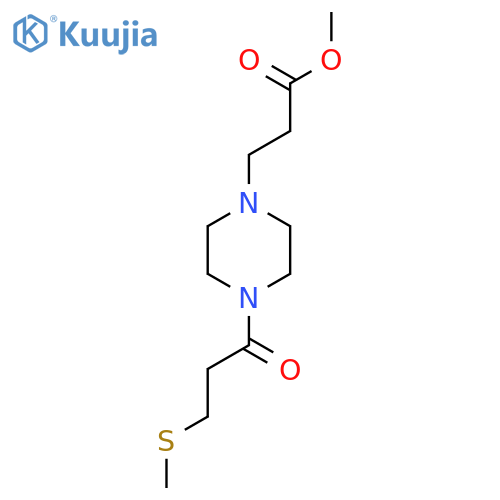Methyl 3-[4-(3-methylsulfanylpropanoyl)piperazin-1-yl]propanoate structure