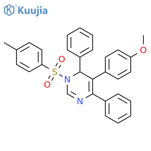 Pyrimidine, 1,6-dihydro-5-(4-methoxyphenyl)-1-[(4-methylphenyl)sulfonyl]-4,6-diphenyl- structure