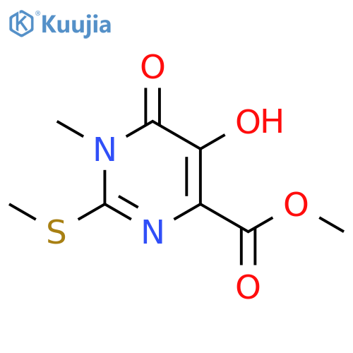 Methyl 5-hydroxy-1-methyl-2-(methylthio)-6-oxo-1,6-dihydropyrimidine-4-carboxylate structure