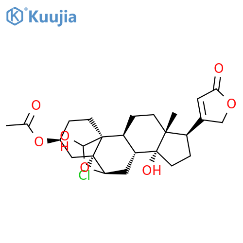 Card-20(22)-enolide,3-(acetyloxy)-5-chloro-6,19-epoxy-14,19-dihydroxy-, (3b,5a,6b)- (9CI) structure