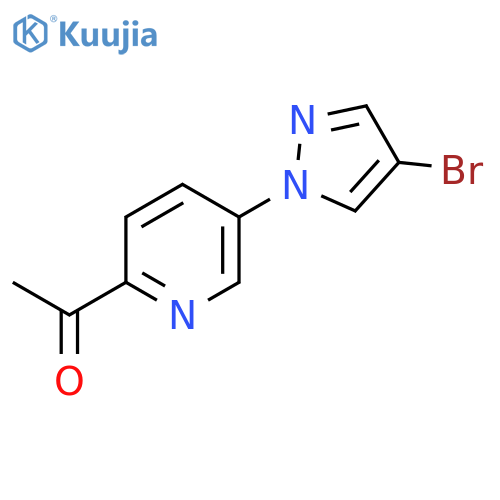 1-5-(4-bromo-1H-pyrazol-1-yl)pyridin-2-ylethan-1-one structure