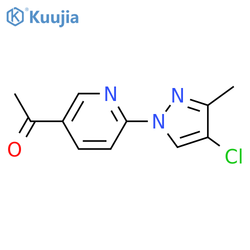 1-6-(4-chloro-3-methyl-1H-pyrazol-1-yl)pyridin-3-ylethan-1-one structure