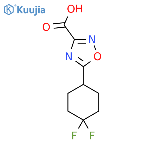 5-(4,4-difluorocyclohexyl)-1,2,4-oxadiazole-3-carboxylic acid structure