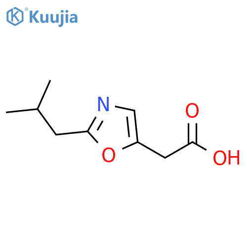 2-2-(2-methylpropyl)-1,3-oxazol-5-ylacetic acid structure