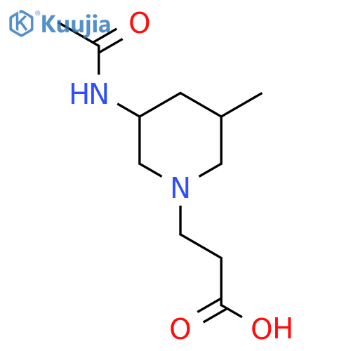 3-(3-acetamido-5-methylpiperidin-1-yl)propanoic acid structure