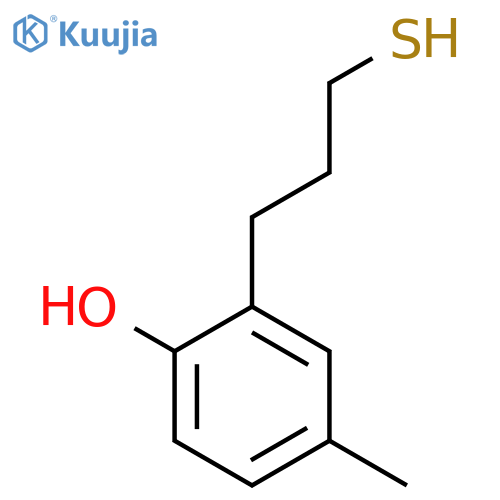 4-methyl-2-(3-sulfanylpropyl)phenol structure