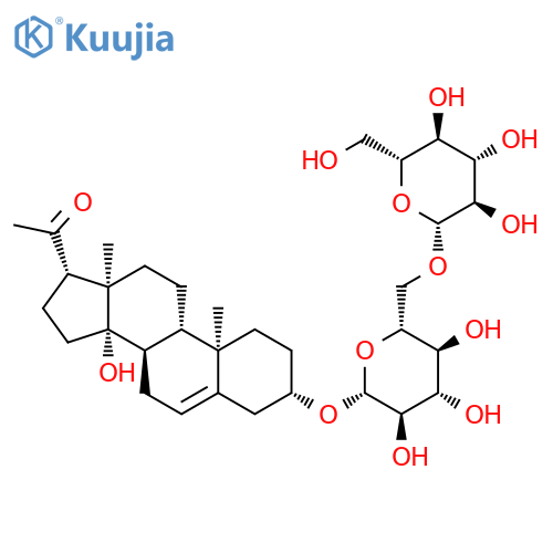 Pregn-5-en-20-one,3-[(6-O-b-D-glucopyranosyl-b-D-glucopyranosyl)oxy]-14-hydroxy-,(3b,14b)- (9CI) structure
