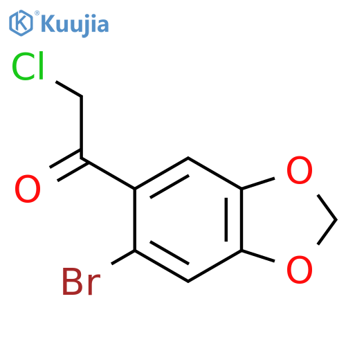 1-(6-bromo-1,3-dioxaindan-5-yl)-2-chloroethan-1-one structure