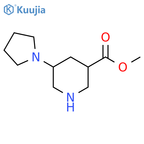 3-Piperidinecarboxylic acid, 5-(1-pyrrolidinyl)-, methyl ester structure