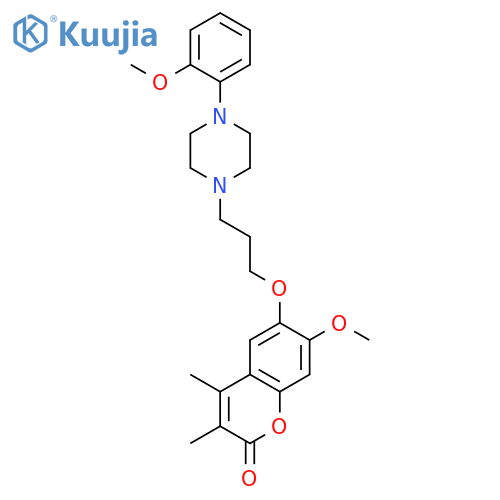 2H-1-Benzopyran-2-one,7-methoxy-6-[3-[4-(2-methoxyphenyl)-1-piperazinyl]propoxy]-3,4-dimethyl- structure