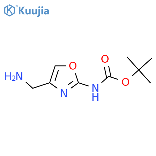 tert-butyl N-4-(aminomethyl)-1,3-oxazol-2-ylcarbamate structure