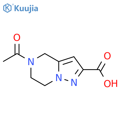 5-acetyl-4H,5H,6H,7H-pyrazolo[1,5-a]pyrazine-2-carboxylic acid structure