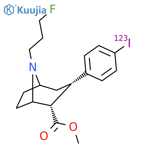 8-Azabicyclo[3.2.1]octane-2-carboxylicacid, 8-(3-fluoropropyl)-3-[4-(iodo-123I)phenyl]-, methyl ester, (1R,2S,3S,5S)- structure