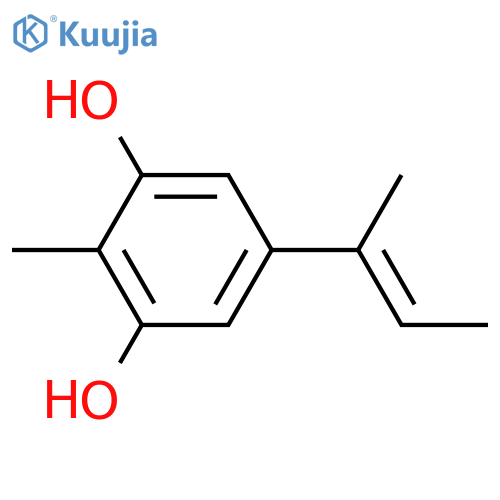 2-Methyl-5-(1-methyl-1-propenyl)-1,3-benzenediol; (E)-form structure