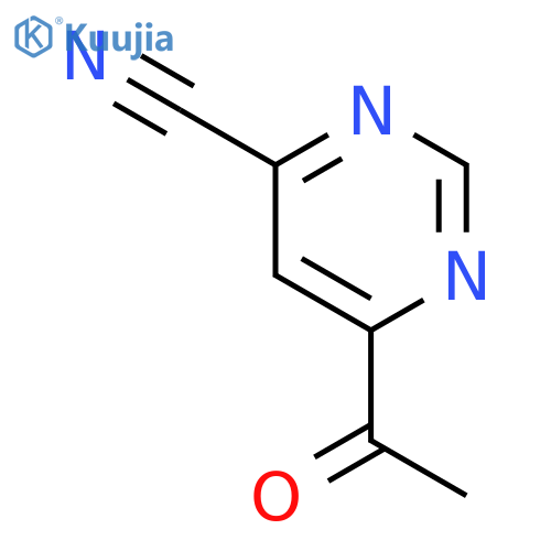 6-acetylpyrimidine-4-carbonitrile structure