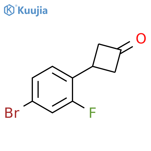 3-(4-bromo-2-fluorophenyl)cyclobutan-1-one structure