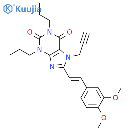 1H-Purine-2,6-dione,8-[2-(3,4-dimethoxyphenyl)ethenyl]-3,7-dihydro-1,3-dipropyl-7-(2-propynyl)-,(E)- (9CI) structure