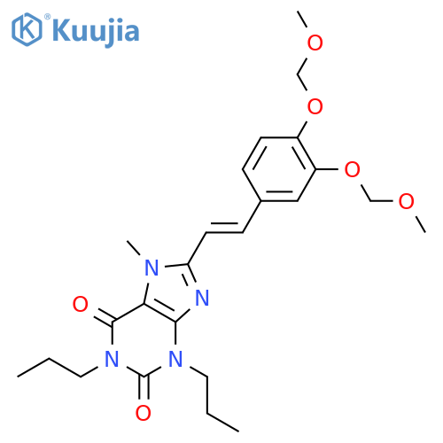 1H-Purine-2,6-dione,8-[2-[3,4-bis(methoxymethoxy)phenyl]ethenyl]-3,7-dihydro-7-methyl-1,3-dipropyl-,(E)- (9CI) structure