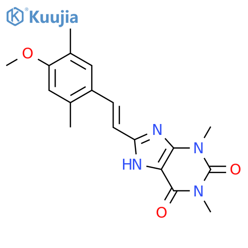 1H-Purine-2,6-dione,3,7-dihydro-8-[2-(4-methoxy-2,5-dimethylphenyl)ethenyl]-1,3-dimethyl-, (E)-(9CI) structure