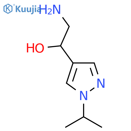 2-amino-1-1-(propan-2-yl)-1H-pyrazol-4-ylethan-1-ol structure