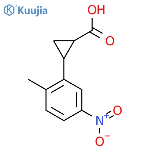 2-(2-methyl-5-nitrophenyl)cyclopropane-1-carboxylic acid structure