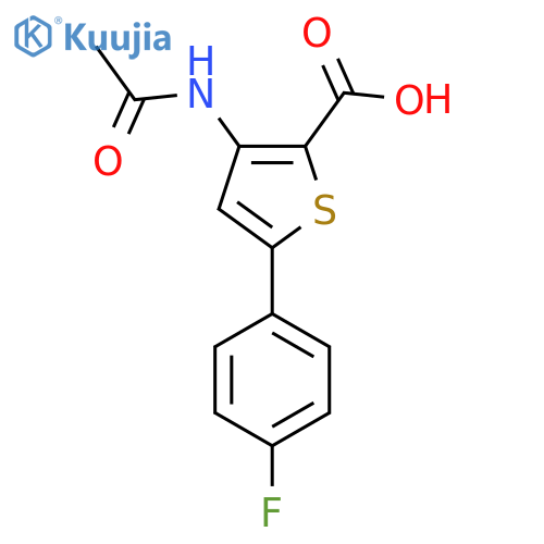 3-acetamido-5-(4-fluorophenyl)thiophene-2-carboxylic acid structure