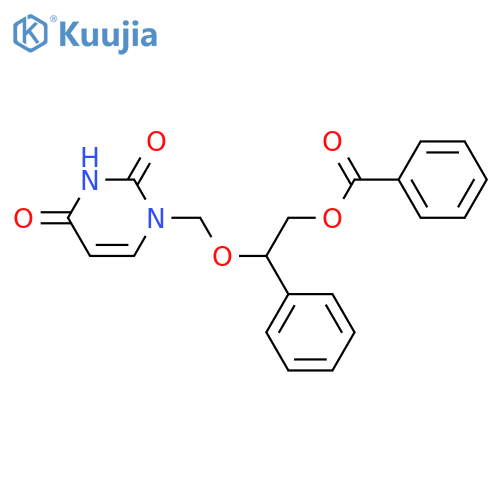 2,4(1H,3H)-Pyrimidinedione, 1-[[2-(benzoyloxy)-1-phenylethoxy]methyl]- structure