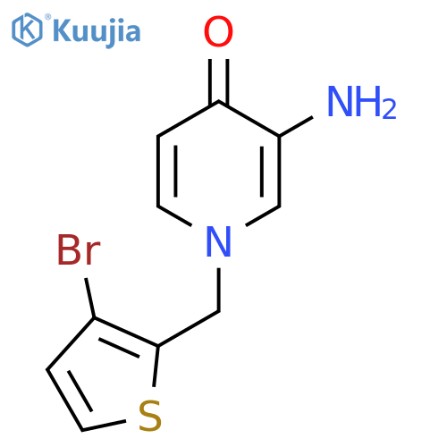 3-amino-1-(3-bromothiophen-2-yl)methyl-1,4-dihydropyridin-4-one structure