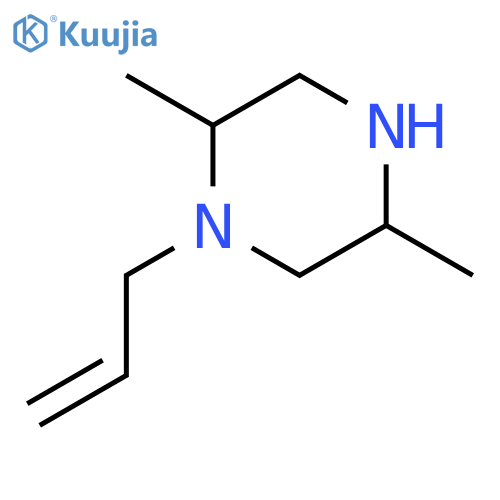 (2R,5S)-1-allyl-2,5-dimethyl-piperazine structure