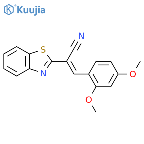 (2E)-2-(1,3-benzothiazol-2-yl)-3-(2,4-dimethoxyphenyl)prop-2-enenitrile structure
