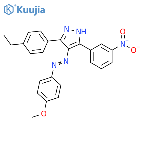 1H-Pyrazole,3-(4-ethylphenyl)-4-[(4-methoxyphenyl)azo]-5-(3-nitrophenyl)- structure