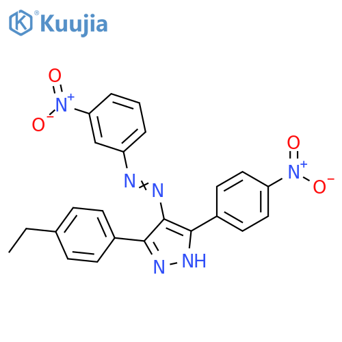 1H-Pyrazole, 3-(4-ethylphenyl)-5-(4-nitrophenyl)-4-[(3-nitrophenyl)azo]- structure