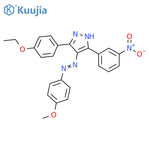 1H-Pyrazole,3-(4-ethoxyphenyl)-4-[(4-methoxyphenyl)azo]-5-(3-nitrophenyl)- structure