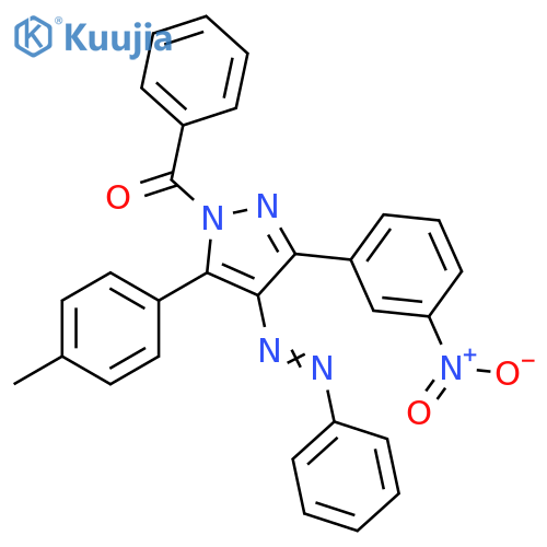 1H-Pyrazole,1-benzoyl-5-(4-methylphenyl)-3-(3-nitrophenyl)-4-(phenylazo)- structure