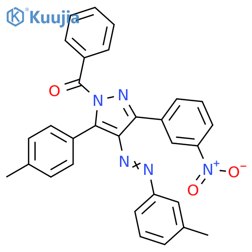 1H-Pyrazole,1-benzoyl-5-(4-methylphenyl)-4-[(3-methylphenyl)azo]-3-(3-nitrophenyl)- structure
