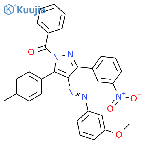 1H-Pyrazole,1-benzoyl-4-[(3-methoxyphenyl)azo]-5-(4-methylphenyl)-3-(3-nitrophenyl)- structure