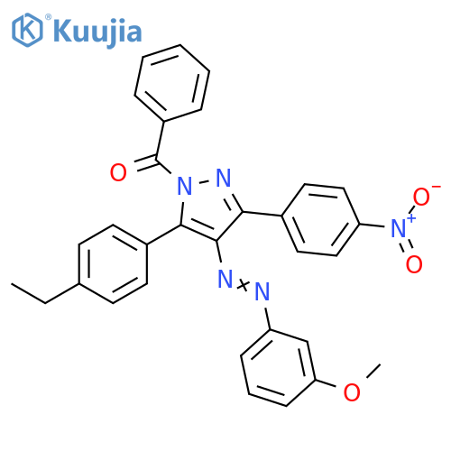 1H-Pyrazole,1-benzoyl-5-(4-ethylphenyl)-4-[(3-methoxyphenyl)azo]-3-(4-nitrophenyl)- structure