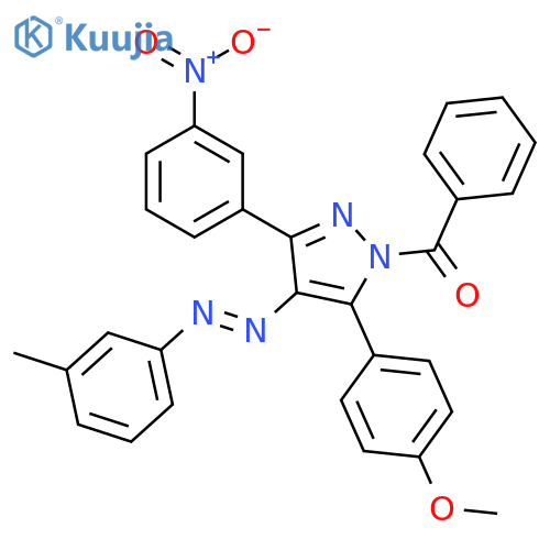 1H-Pyrazole,1-benzoyl-5-(4-methoxyphenyl)-4-[(3-methylphenyl)azo]-3-(3-nitrophenyl)- structure