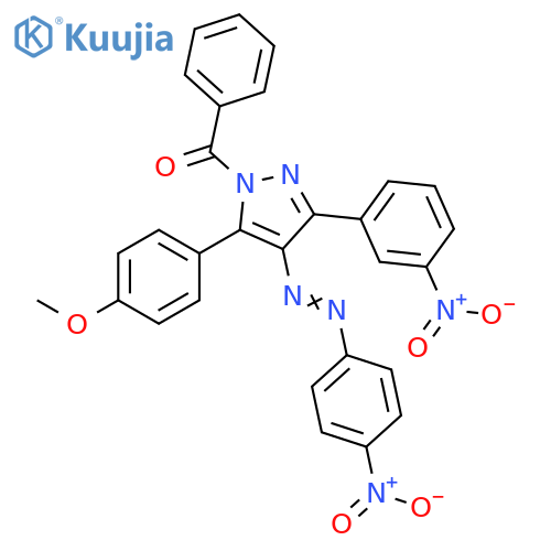 1H-Pyrazole,1-benzoyl-5-(4-methoxyphenyl)-3-(3-nitrophenyl)-4-[(4-nitrophenyl)azo]- structure