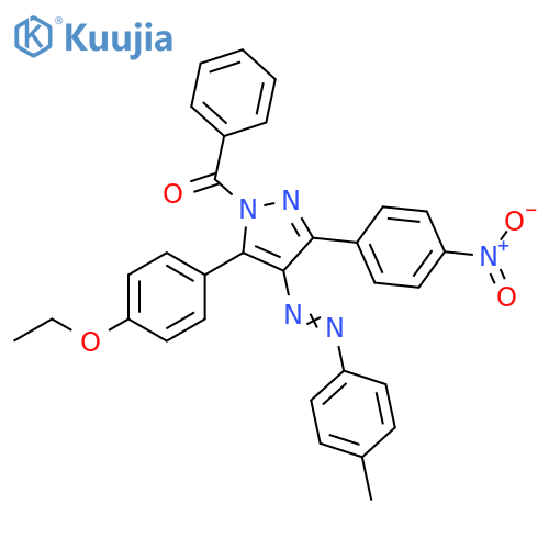 1H-Pyrazole,1-benzoyl-5-(4-ethoxyphenyl)-4-[(4-methylphenyl)azo]-3-(4-nitrophenyl)- structure