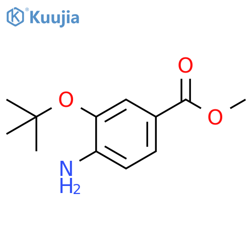 Benzoic acid, 4-amino-3-(1,1-dimethylethoxy)-, methyl ester structure