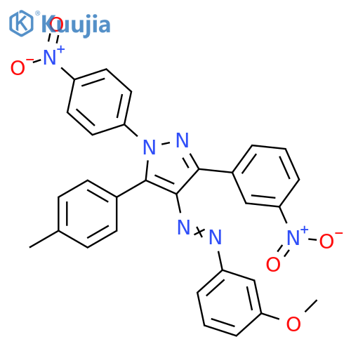 1H-Pyrazole,4-[(3-methoxyphenyl)azo]-5-(4-methylphenyl)-3-(3-nitrophenyl)-1-(4-nitrophenyl)- structure