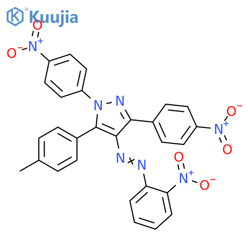 1H-Pyrazole,5-(4-methylphenyl)-1,3-bis(4-nitrophenyl)-4-[(2-nitrophenyl)azo]- structure