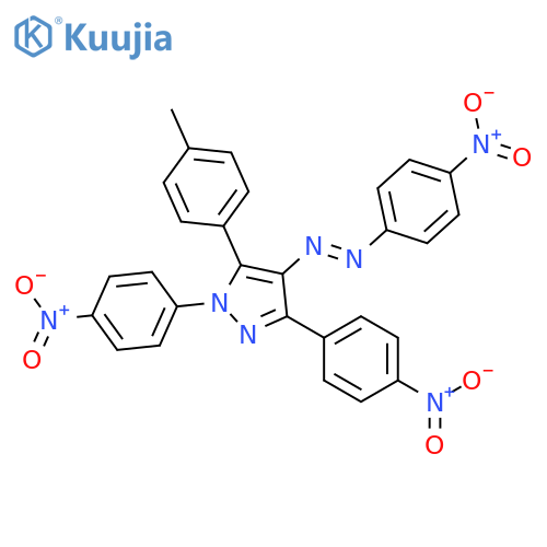 1H-Pyrazole,5-(4-methylphenyl)-1,3-bis(4-nitrophenyl)-4-[(4-nitrophenyl)azo]- structure
